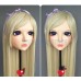 (Luo)Female Sweet Girl Resin Half Head Kigurumi Mask With BJD Eyes Cosplay Japanese Anime Role Lolita Mask Crossdress Doll